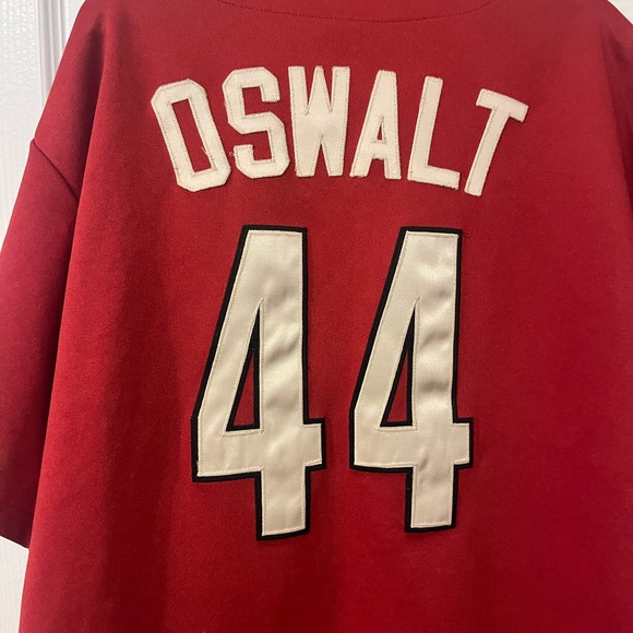 Houston Astros Roy Oswalt #44 Majestic Red Baseball Jersey - Picture 7 of 7